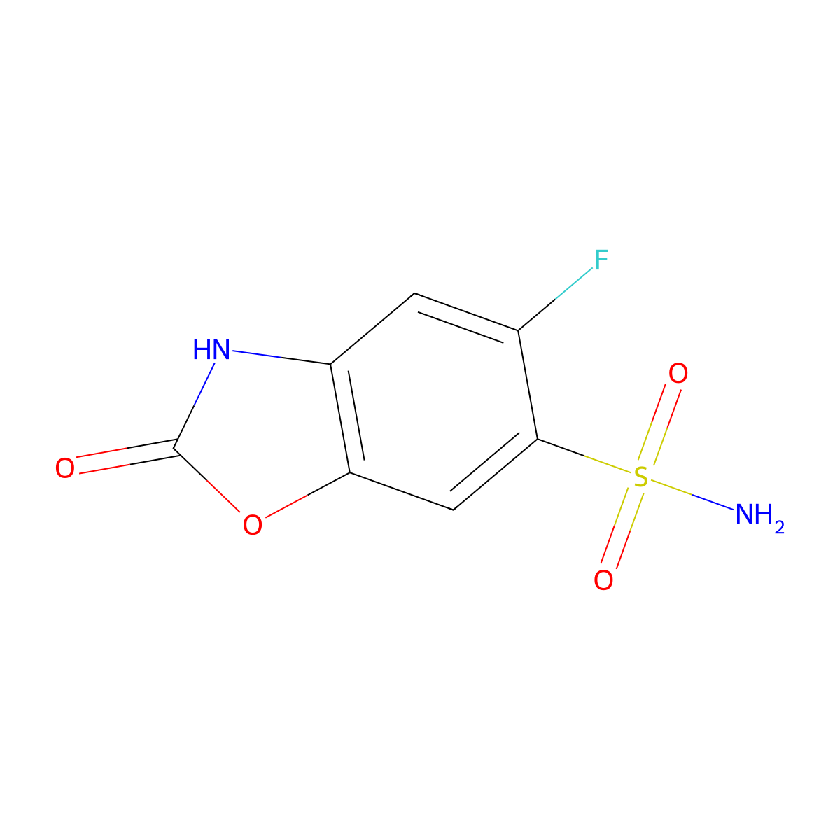 5-Fluoro-2-oxo-2,3-dihydro-1,3-benzoxazole-6-sulfonamide molecular structure, CAS 2167815-13-4