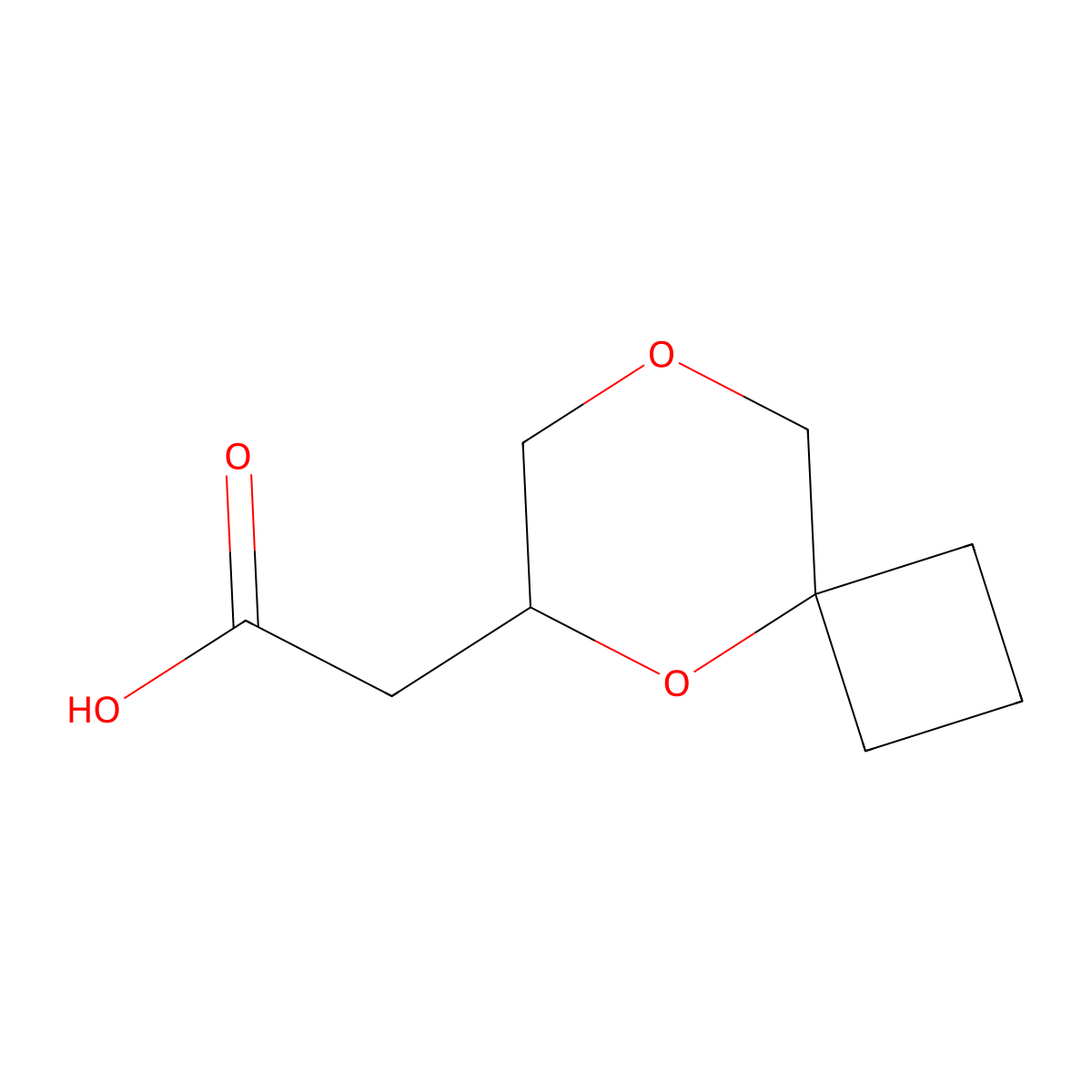 2-(5,8-Dioxaspiro(3.5)nonan-6-yl)acetic acid molecular structure, CAS 2167817-13-0