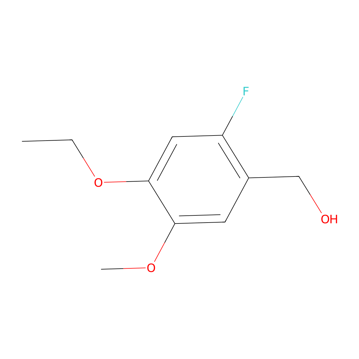 (4-Ethoxy-2-fluoro-5-methoxyphenyl)methanol molecular structure, CAS 2167817-43-6