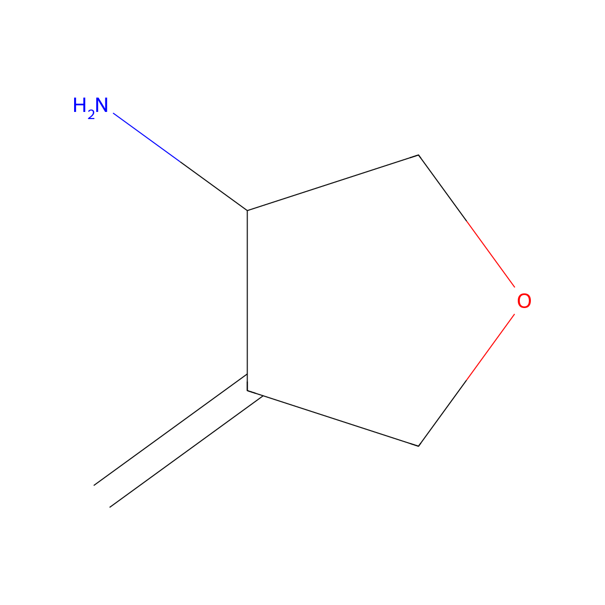 4-Methylideneoxolan-3-amine molecular structure, CAS 2167821-66-9