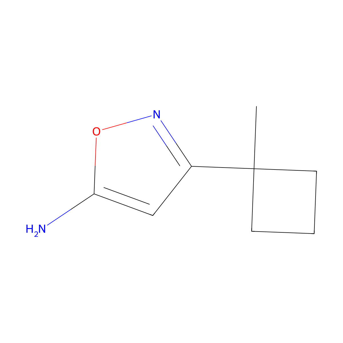 3-(1-Methylcyclobutyl)-1,2-oxazol-5-amine molecular structure, CAS 2167826-05-1