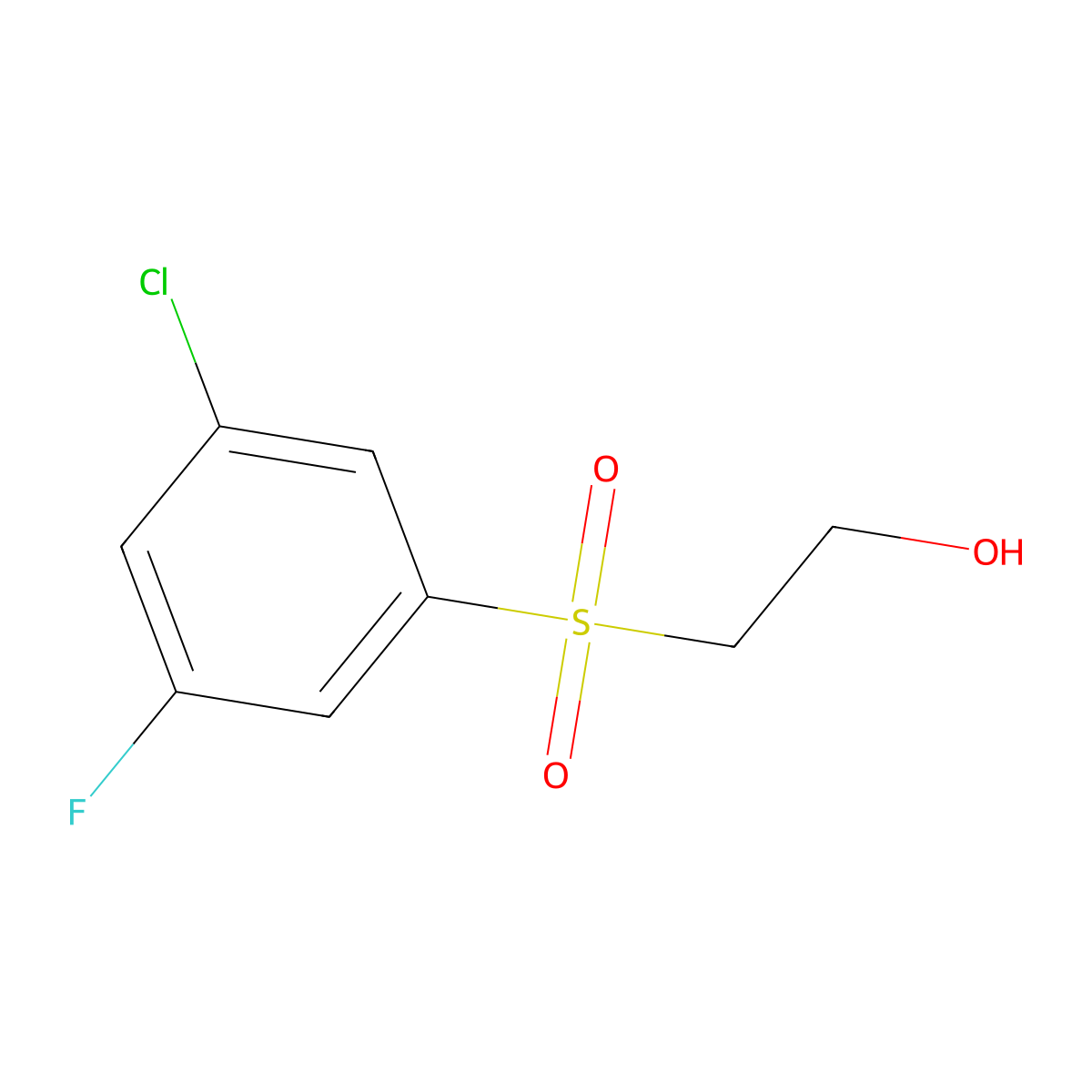 2-(3-Chloro-5-fluoro-benzenesulfonyl)-ethanol molecular structure, CAS 2167829-35-6