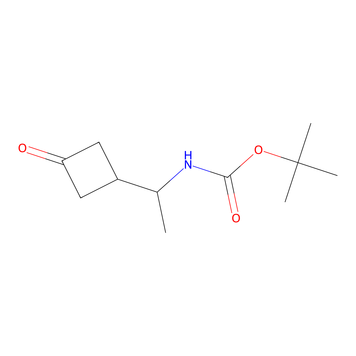 tert-Butyl (1-(3-oxocyclobutyl)ethyl)carbamate molecular structure, CAS 2167838-26-6