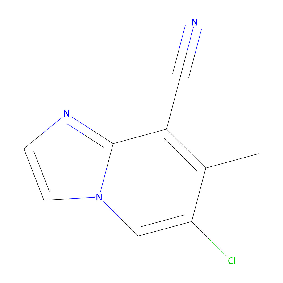 6-Chloro-7-methylimidazo[1,2-a]pyridine-8-carbonitrile molecular structure, CAS 2167840-38-0