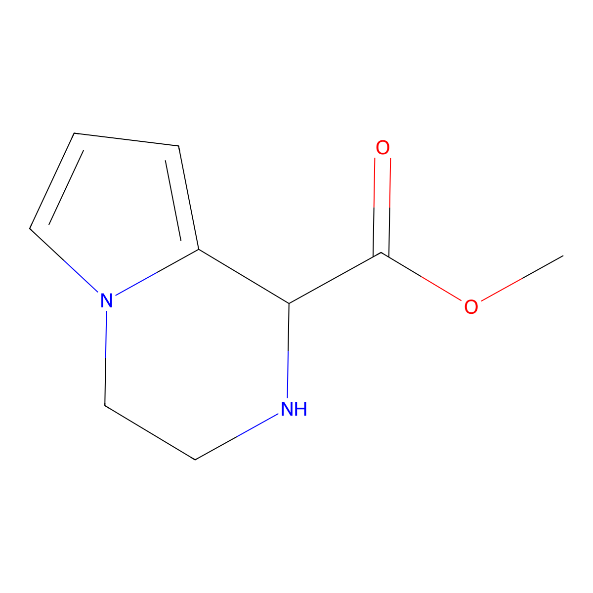 methyl 1H,2H,3H,4H-pyrrolo[1,2-a]pyrazine-1-carboxylate molecular structure, CAS 2167844-58-6
