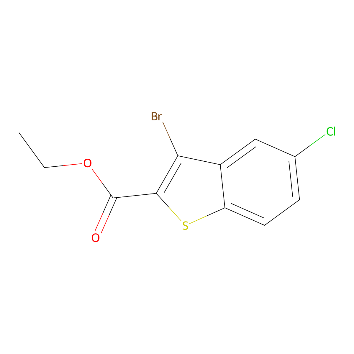 Ethyl 3-bromo-5-chloro-1-benzothiophene-2-carboxylate molecular structure, CAS 2167854-27-3