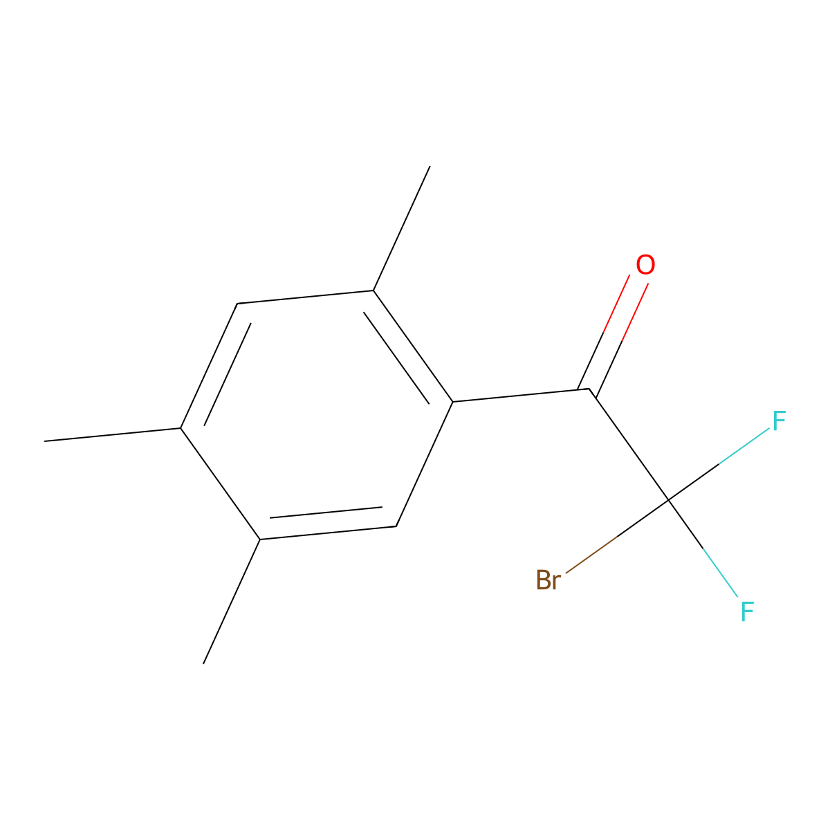2-Bromo-2,2-difluoro-1-(2,4,5-trimethylphenyl)ethanone molecular structure, CAS 2167856-67-7