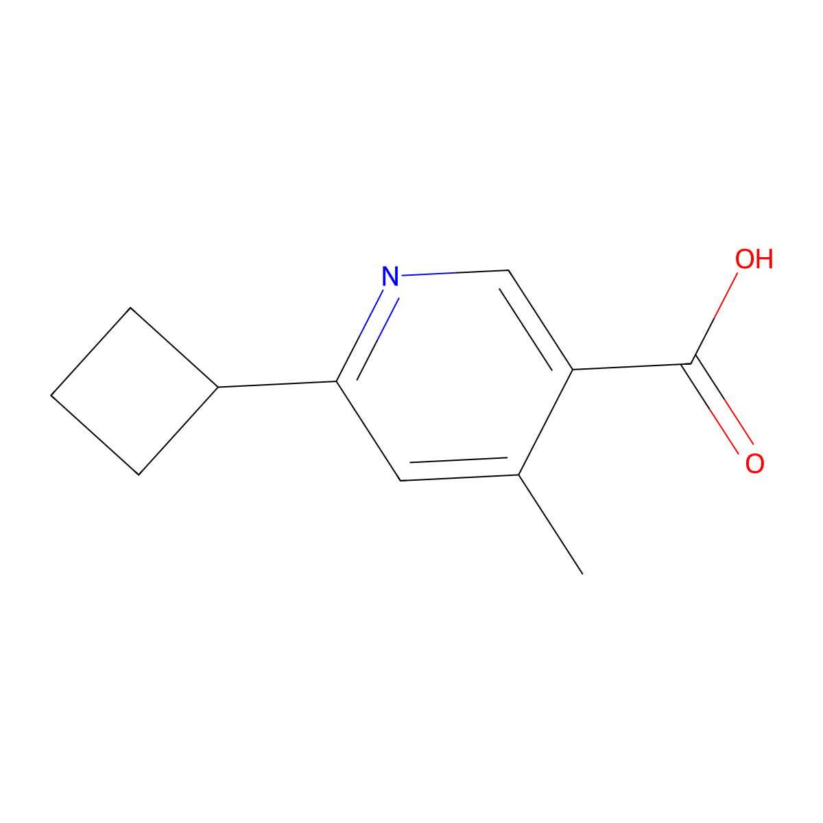 6-Cyclobutyl-4-methylpyridine-3-carboxylic acid molecular structure, CAS 2167863-71-8