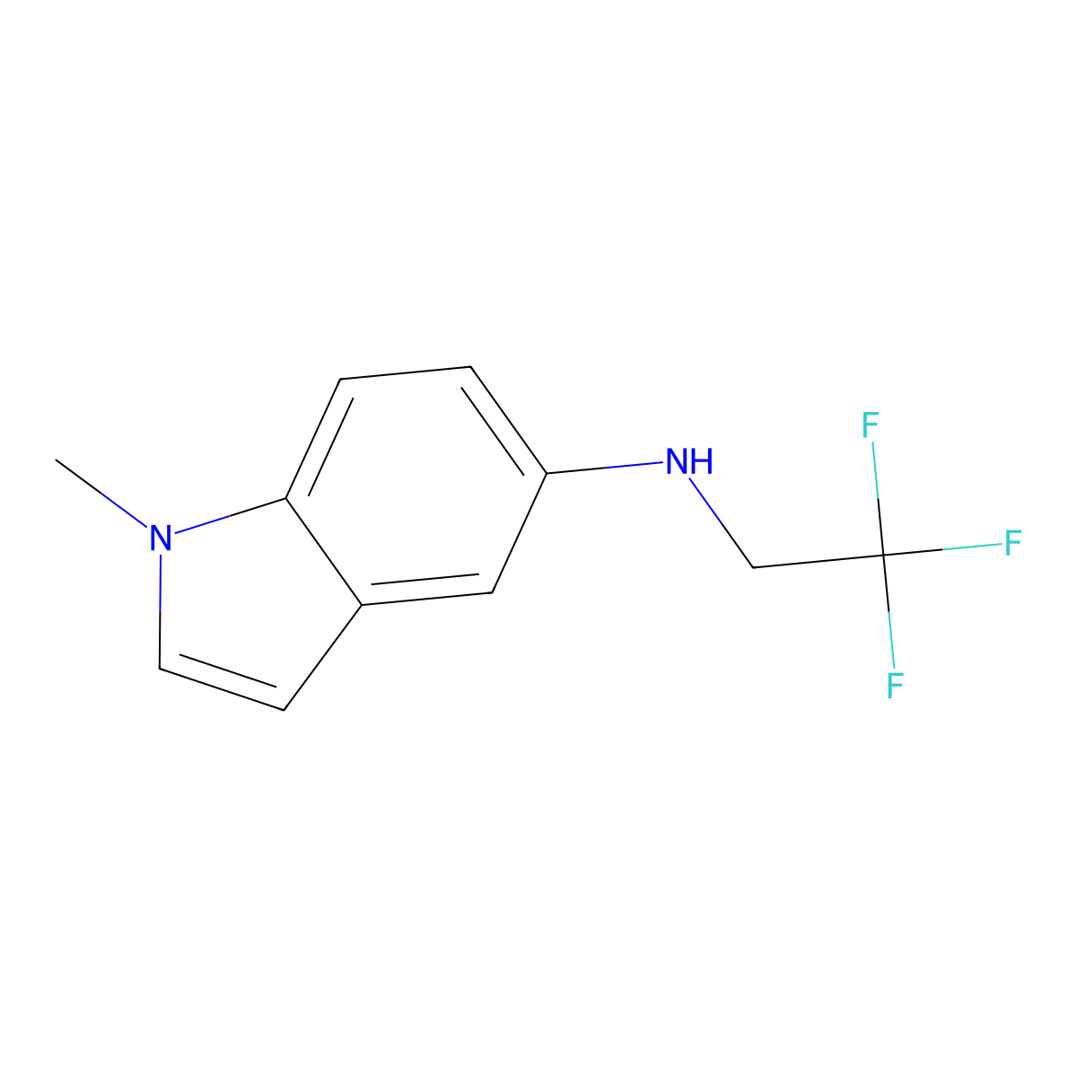 1-methyl-N-(2,2,2-trifluoroethyl)-1H-indol-5-amine molecular structure, CAS 2167863-88-7