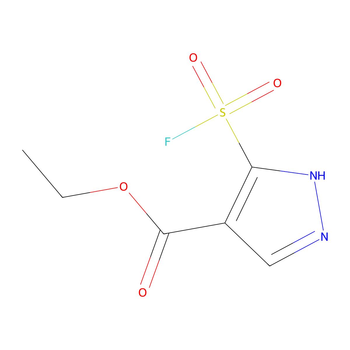 ethyl 5-(fluorosulfonyl)-1H-pyrazole-4-carboxylate molecular structure, CAS 2167865-15-6
