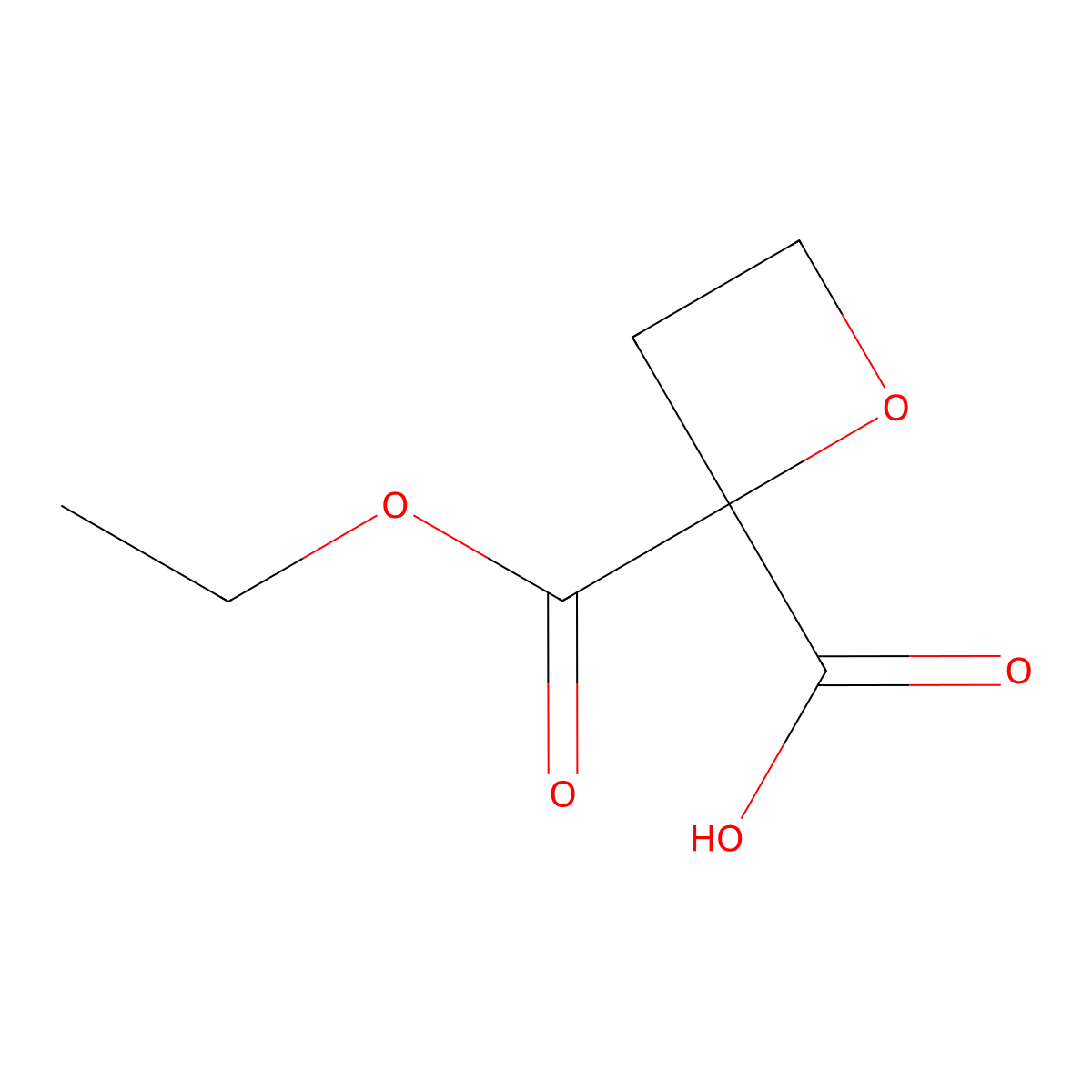 2-(Ethoxycarbonyl)oxetane-2-carboxylic acid molecular structure, CAS 2167870-76-8