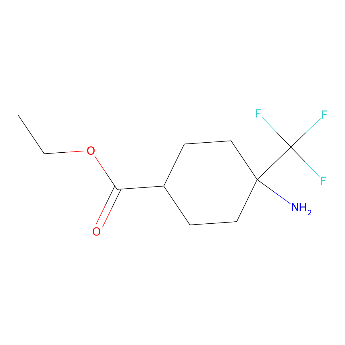 Ethyl 4-amino-4-(trifluoromethyl)cyclohexane-1-carboxylate molecular structure, CAS 2167876-65-3