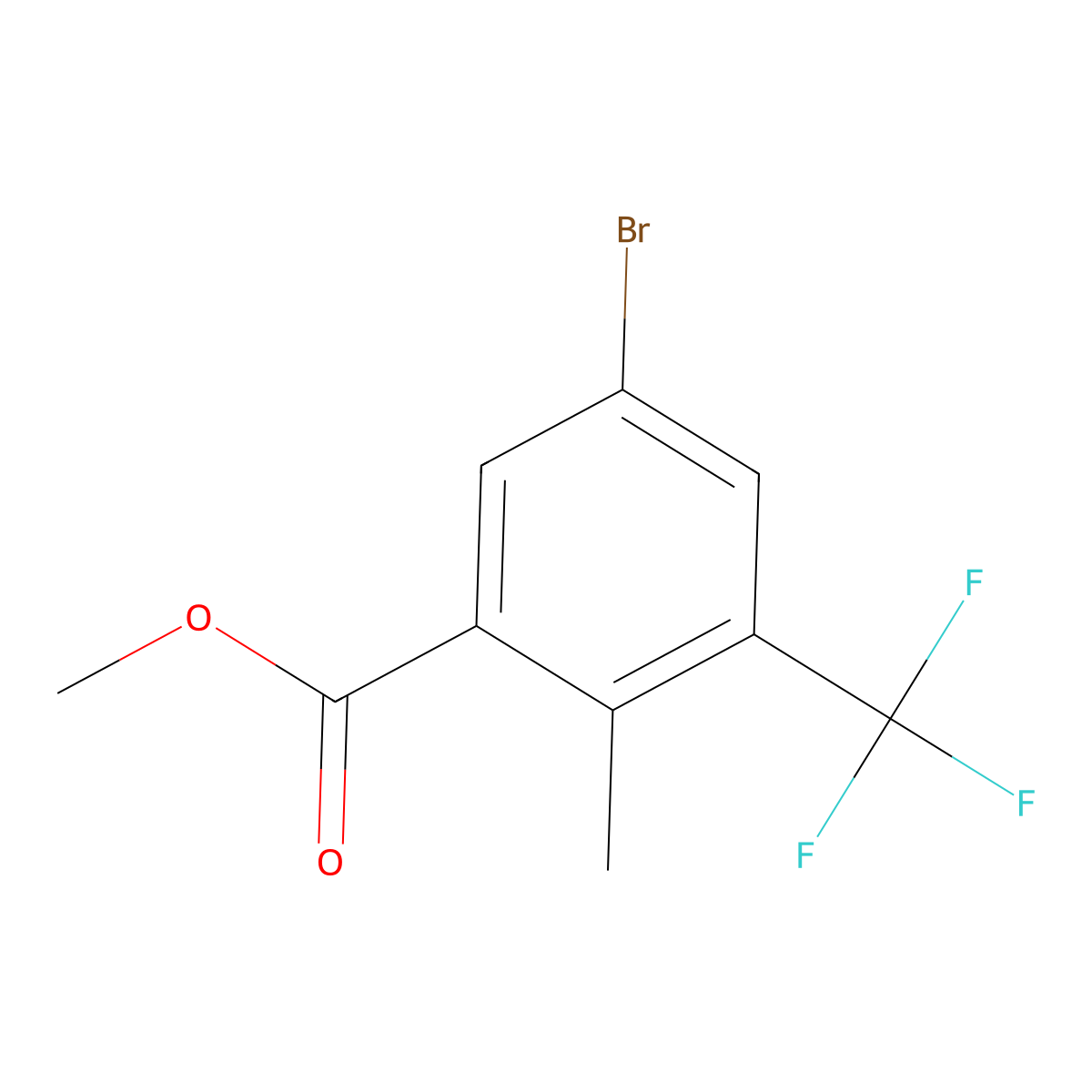 Methyl 5-bromo-2-methyl-3-(trifluoromethyl)benzoate molecular structure, CAS 2167876-85-7