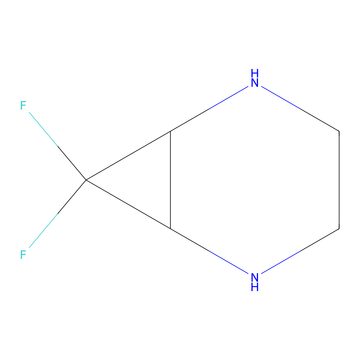 7,7-Difluoro-2,5-diazabicyclo[4.1.0]heptane molecular structure, CAS 2167882-13-3