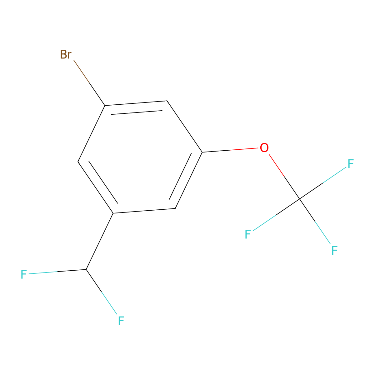 3-Bromo-5-(trifluoromethoxy)benzal fluoride molecular structure, CAS 2167884-91-3