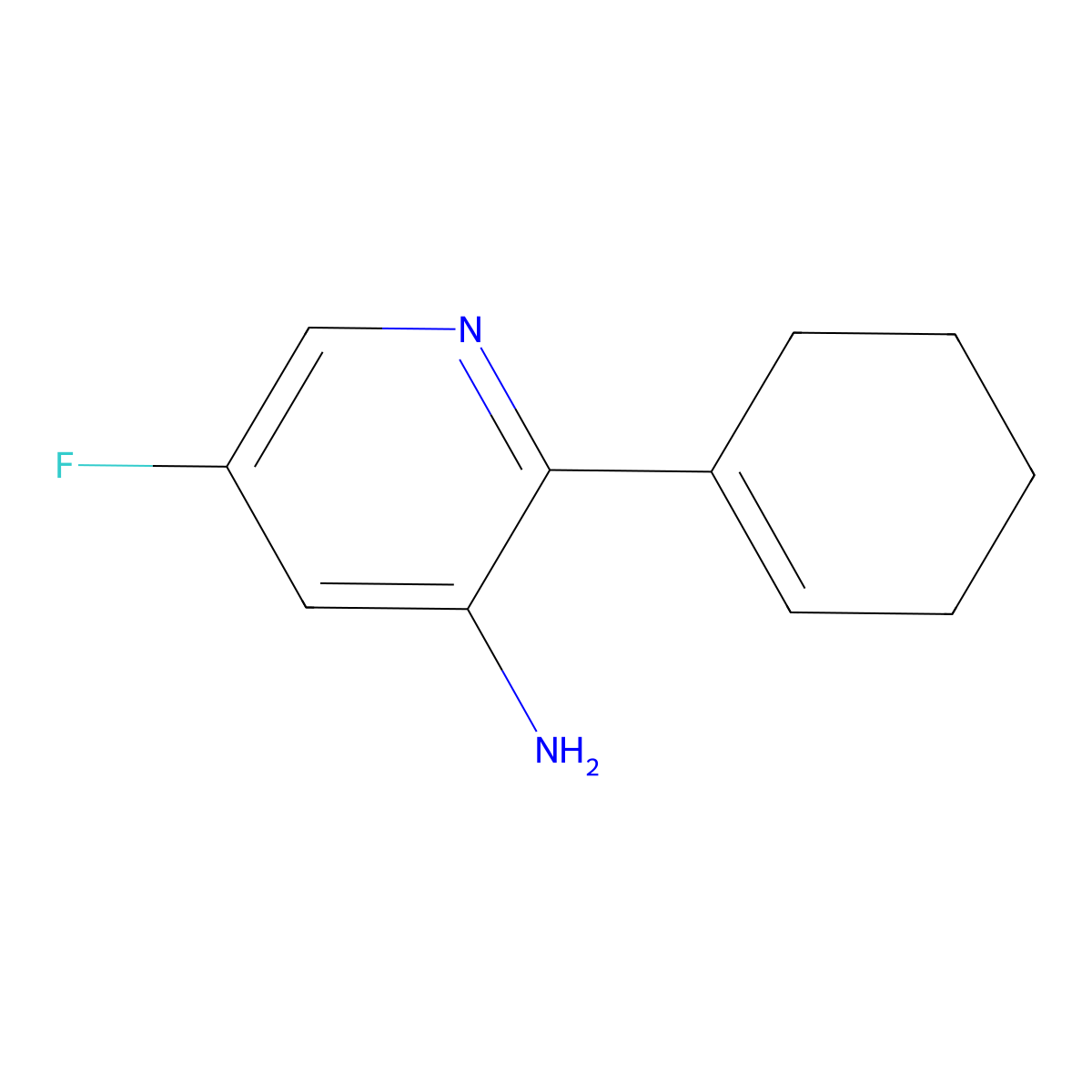 2-(Cyclohex-1-en-1-yl)-5-fluoropyridin-3-amine molecular structure, CAS 2167888-19-7