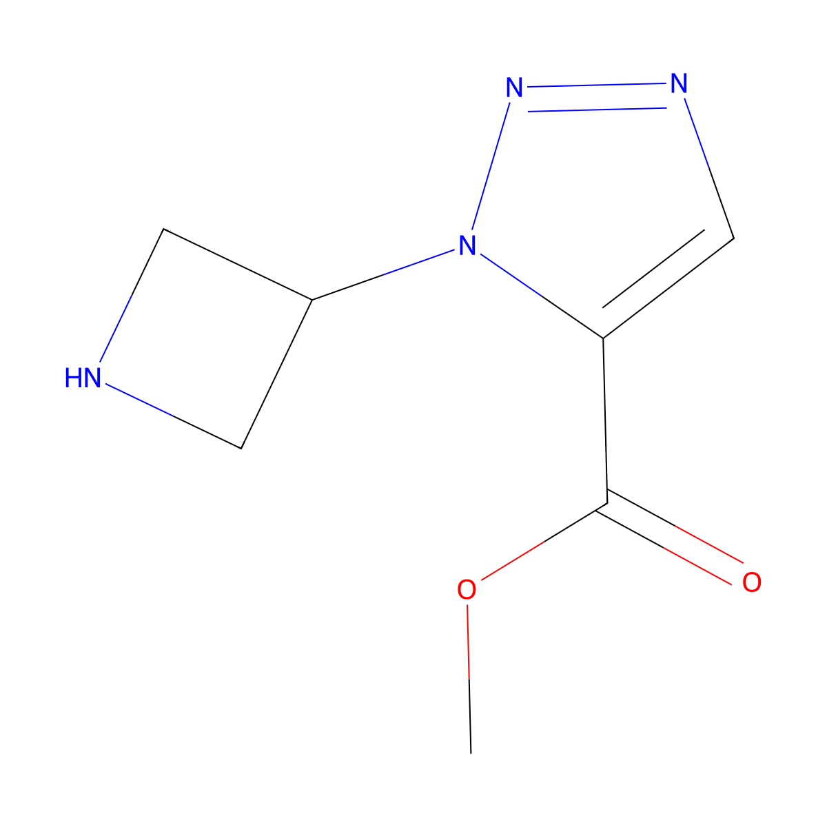 methyl 1-(azetidin-3-yl)-1H-1,2,3-triazole-5-carboxylate molecular structure, CAS 2167890-16-4