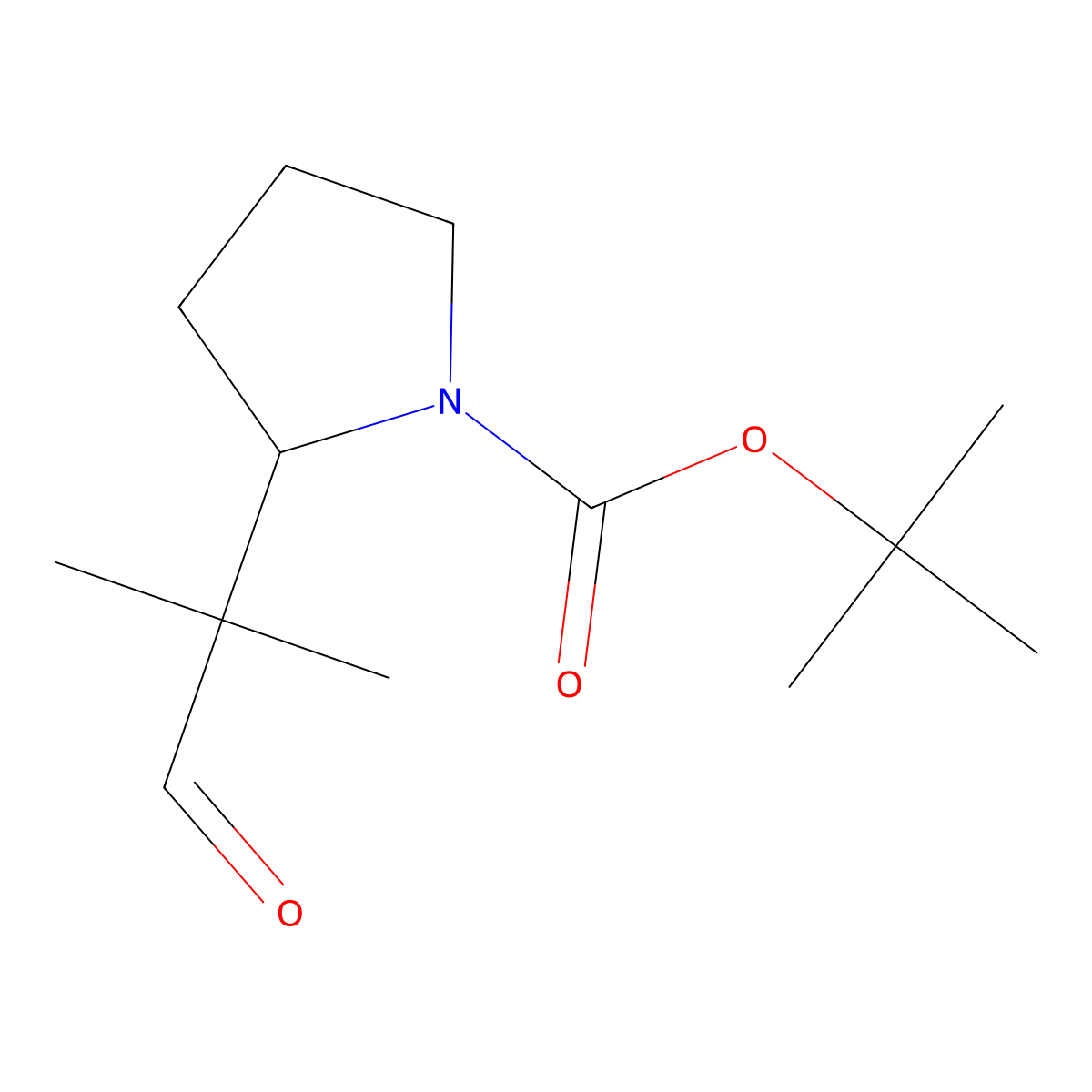 Tert-butyl 2-(2-methyl-1-oxopropan-2-yl)pyrrolidine-1-carboxylate molecular structure, CAS 2167891-87-2