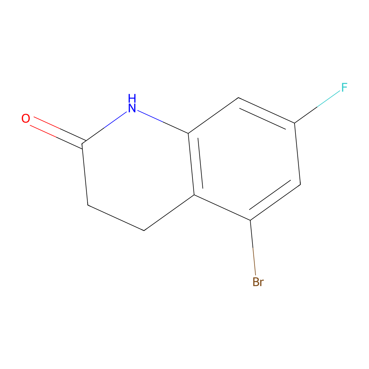 5-Bromo-7-fluoro-1,2,3,4-tetrahydroquinolin-2-one molecular structure, CAS 2167892-87-5