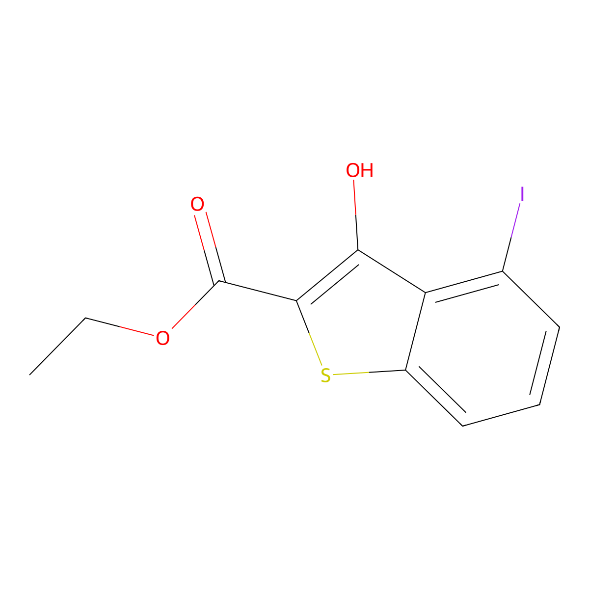 Ethyl 3-hydroxy-4-iodobenzo[b]thiophene-2-carboxylate molecular structure, CAS 2167894-44-0