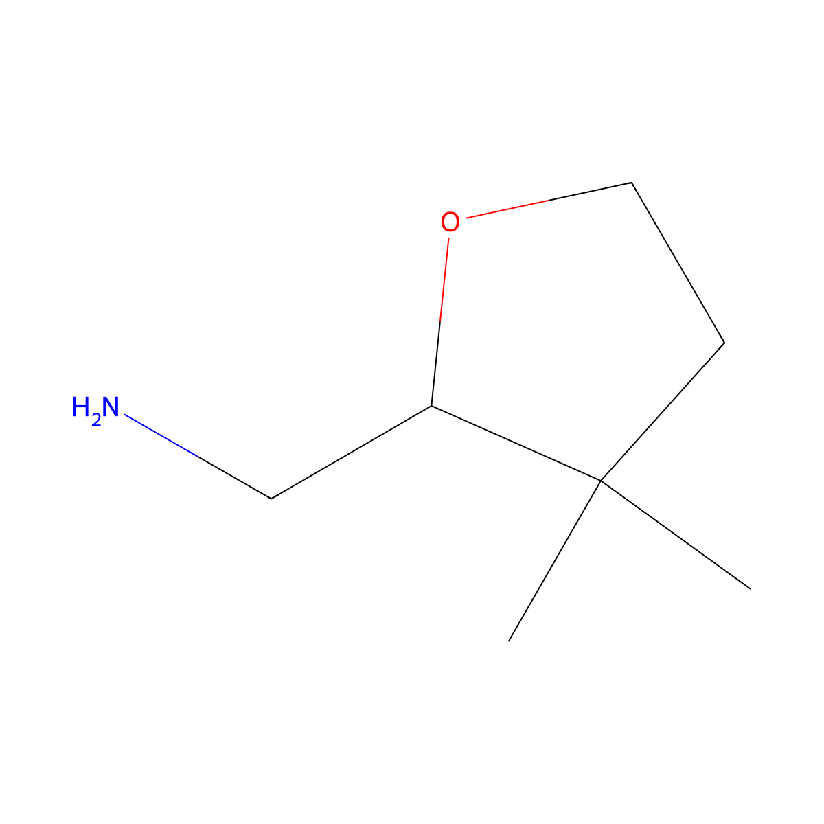 (3,3-Dimethyloxolan-2-yl)methanamine molecular structure, CAS 2167896-45-7