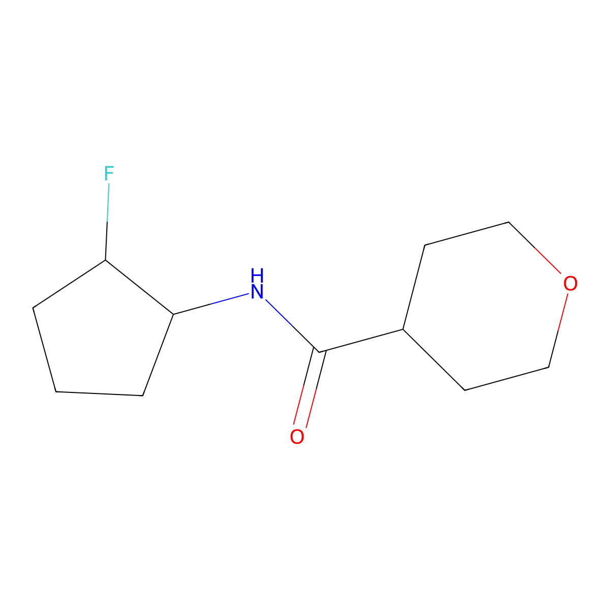 N-(2-fluorocyclopentyl)oxane-4-carboxamide molecular structure, CAS 2167898-58-8