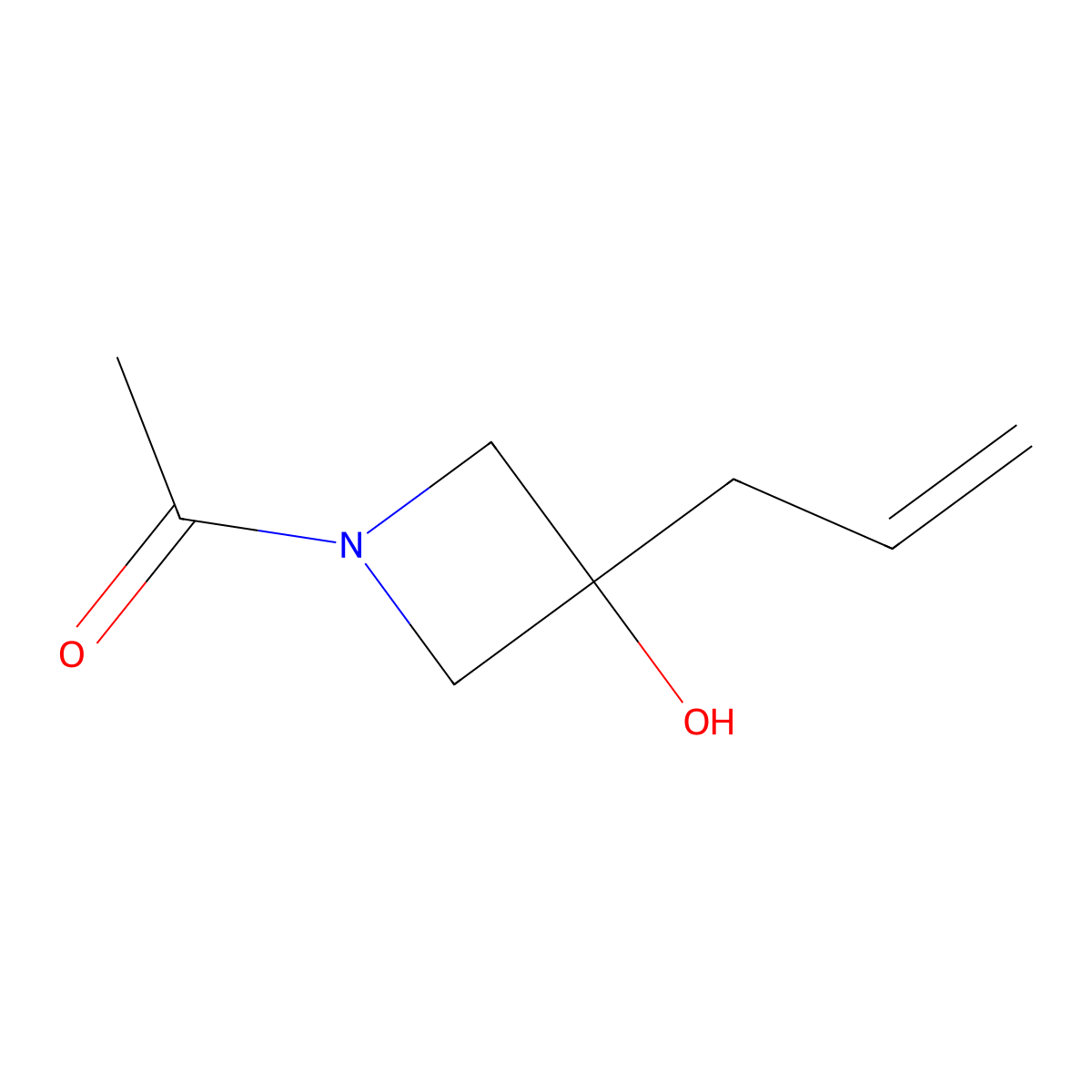1-[3-Hydroxy-3-(prop-2-en-1-yl)azetidin-1-yl]ethan-1-one molecular structure, CAS 2167899-54-7