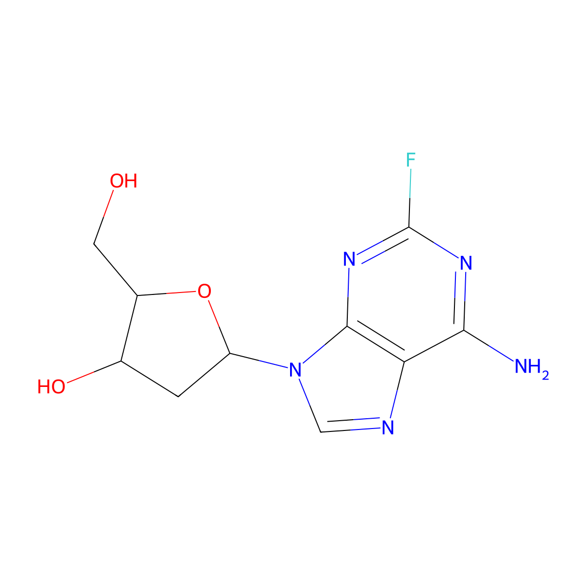 Adenosine, 2'-deoxy-2-fluoro- molecular structure, CAS 21679-13-0