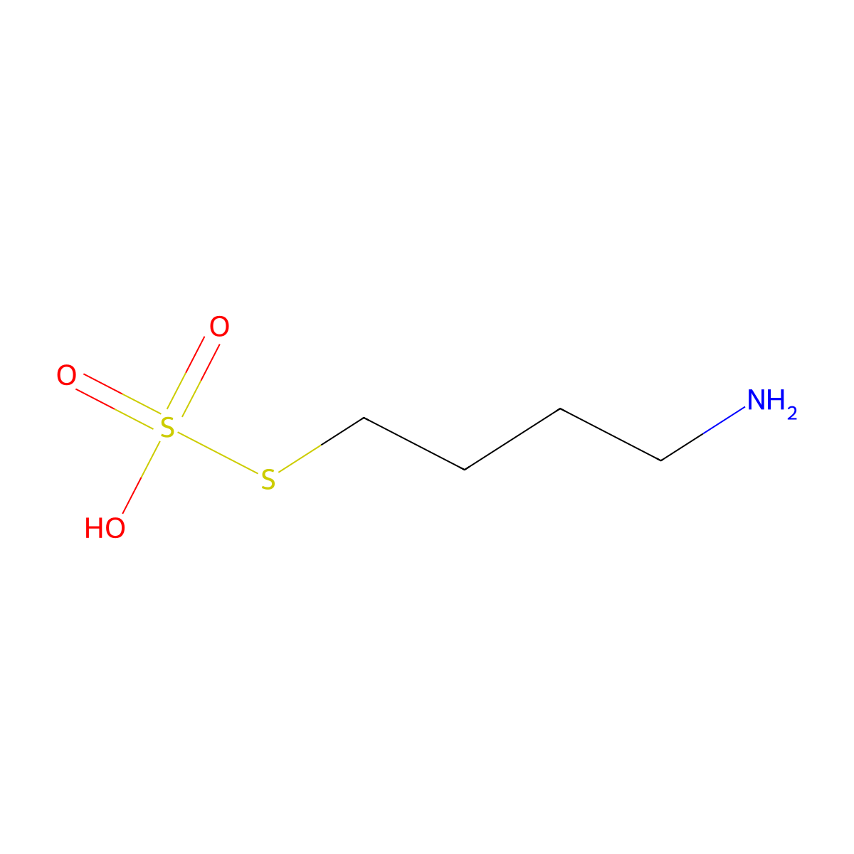 1-Butanethiol, 4-amino-, hydrogen sulfate (ester) molecular structure, CAS 21679-16-3