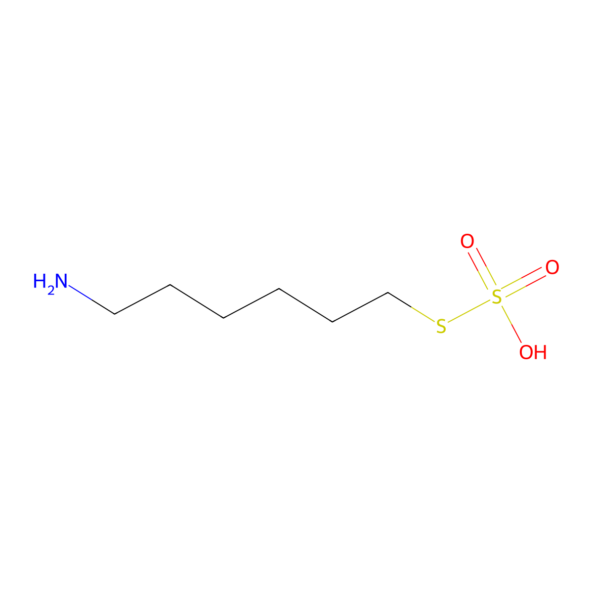 Thiosulfuric acid (H2S2O3), S-(6-aminohexyl) ester molecular structure, CAS 21679-18-5
