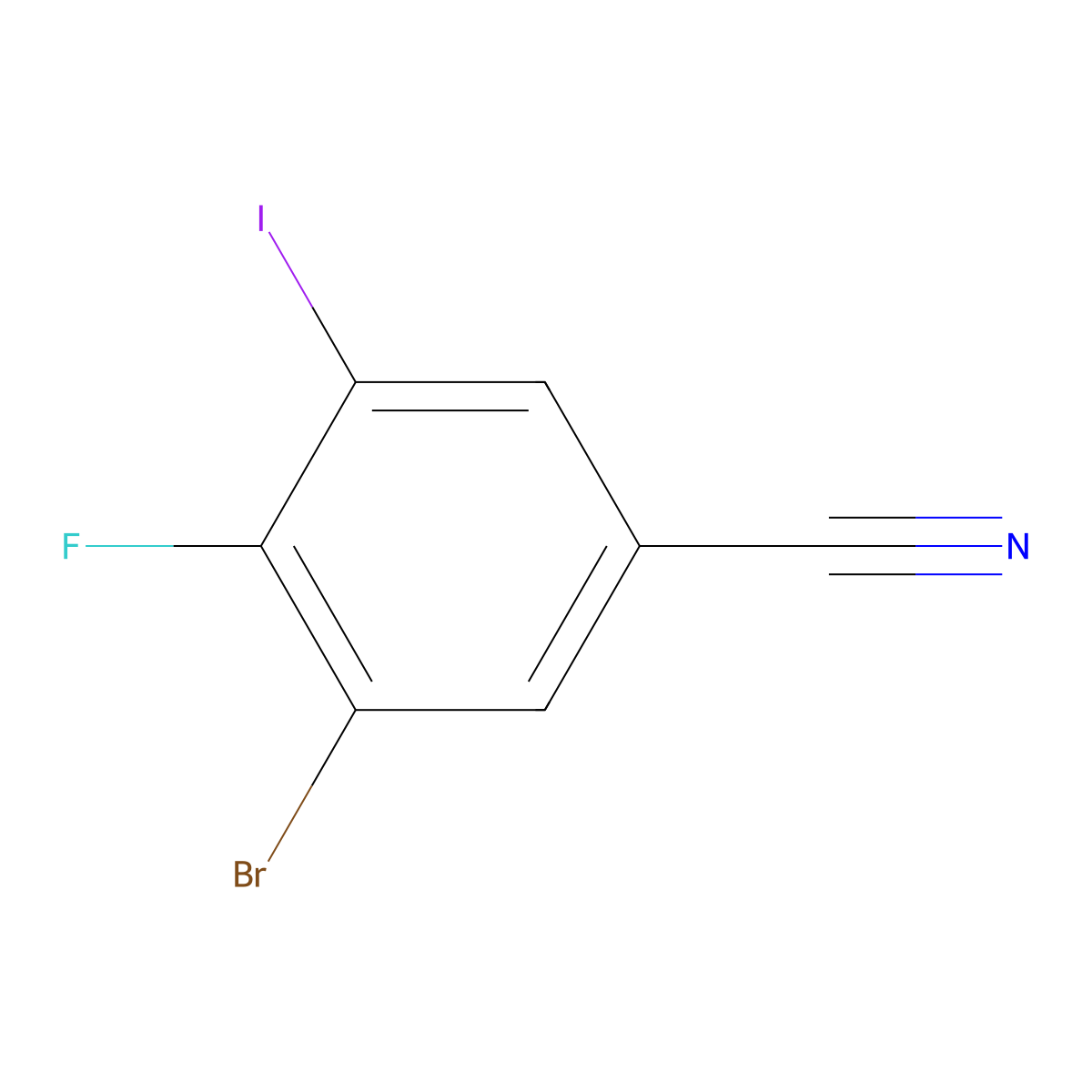 3-Bromo-4-fluoro-5-iodobenzonitrile molecular structure, CAS 2167900-71-0