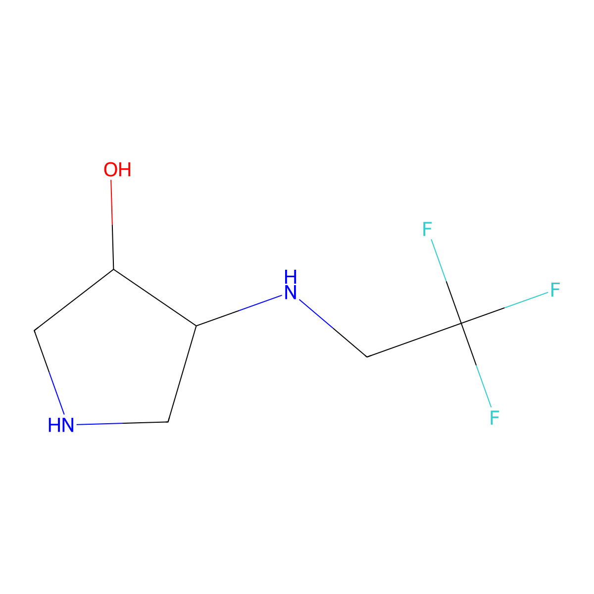 4-[(2,2,2-Trifluoroethyl)amino]pyrrolidin-3-ol molecular structure, CAS 2167901-21-3