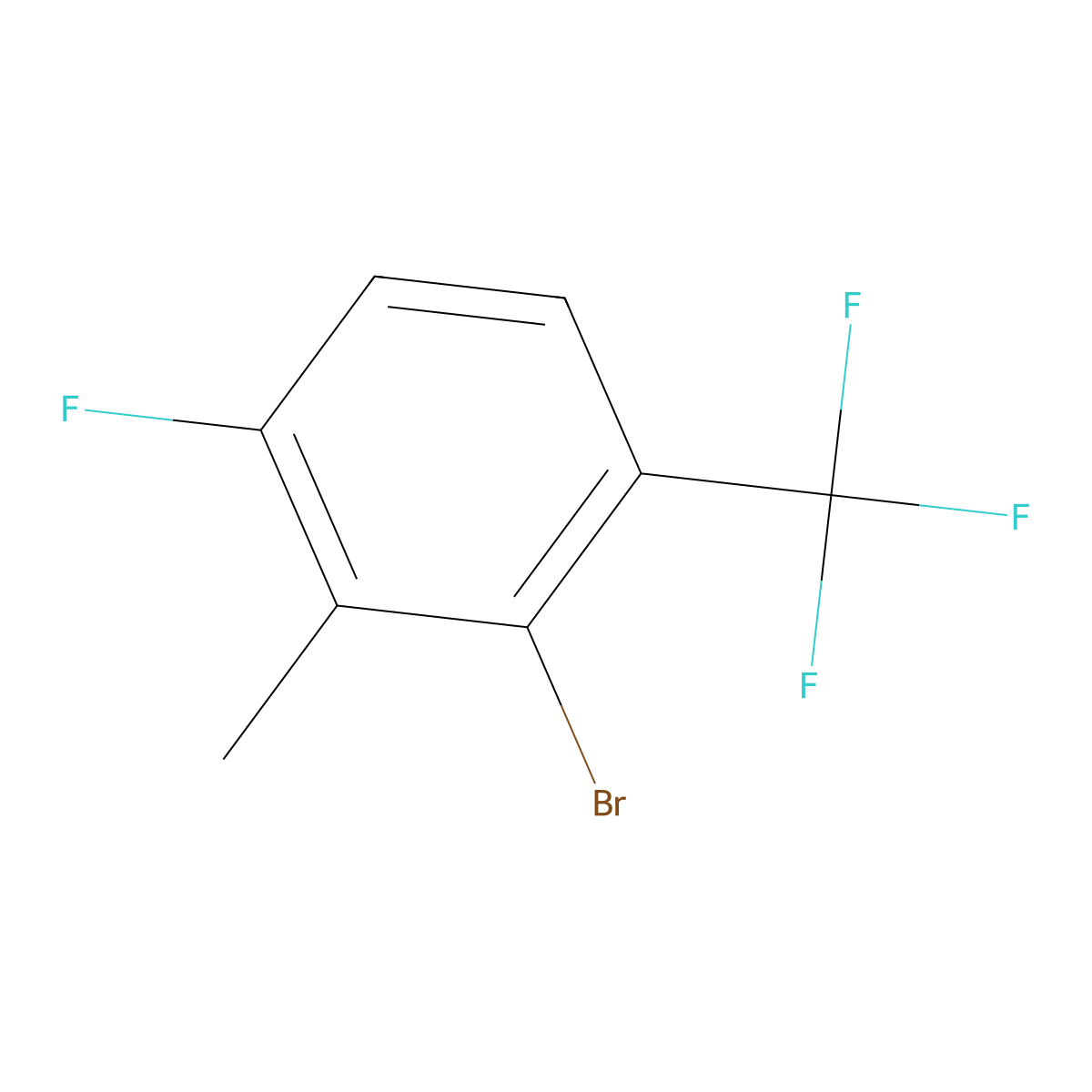 2-Bromo-4-fluoro-3-methyl-1-(trifluoromethyl)benzene molecular structure, CAS 2167902-49-8