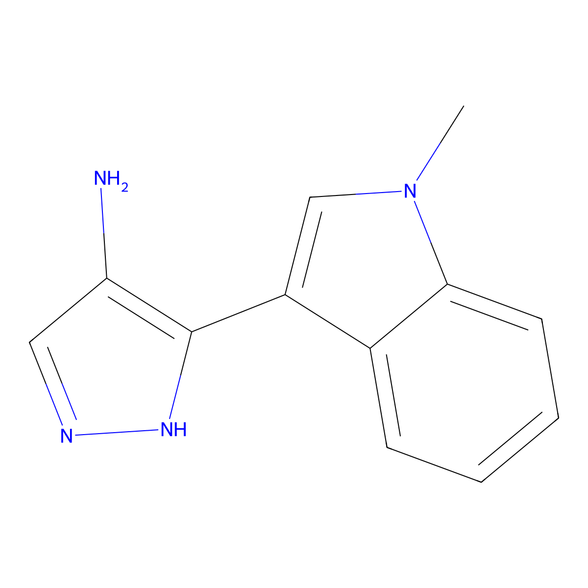 5-(1-Methyl-1h-indol-3-yl)-1h-pyrazol-4-amine molecular structure, CAS 2167908-04-3