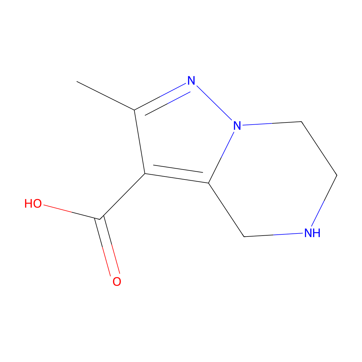 2-methyl-4H,5H,6H,7H-pyrazolo[1,5-a]pyrazine-3-carboxylic acid molecular structure, CAS 2167910-74-7