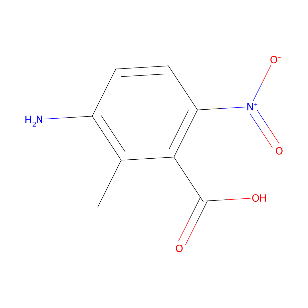 3-Amino-2-methyl-6-nitrobenzoic acid molecular structure, CAS 2167911-76-2