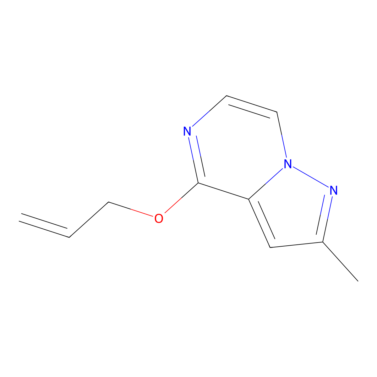 2-Methyl-4-(prop-2-en-1-yloxy)pyrazolo[1,5-a]pyrazine molecular structure, CAS 2167913-20-2
