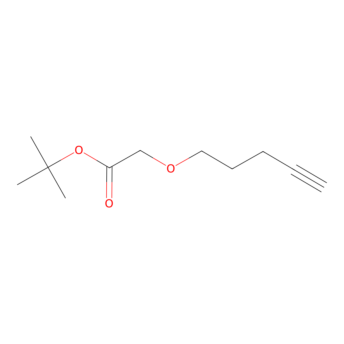 Tert-butyl 2-(pent-4-yn-1-yloxy)acetate molecular structure, CAS 2167916-72-3