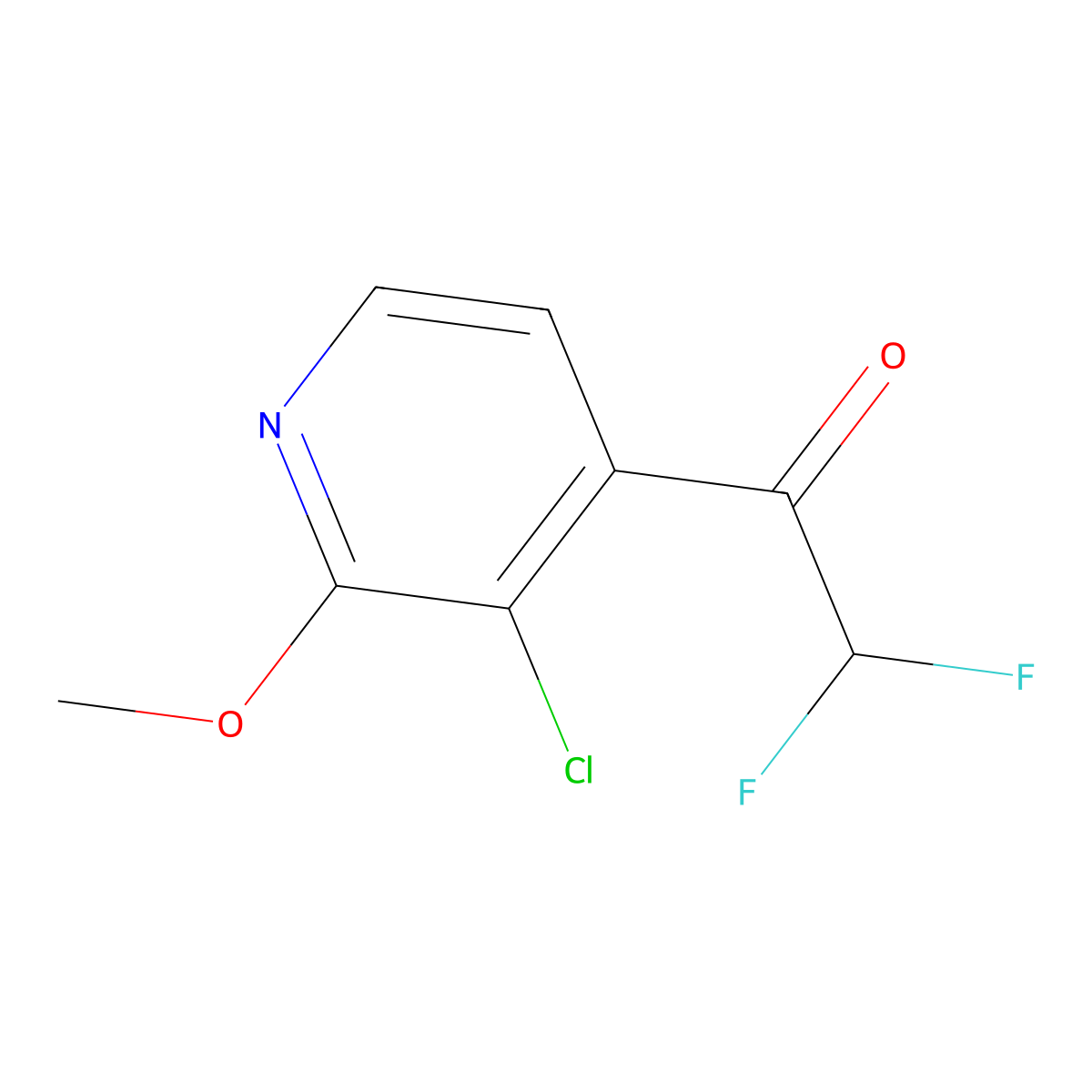 1-(3-Chloro-2-methoxypyridin-4-yl)-2,2-difluoroethanone molecular structure, CAS 2167925-69-9