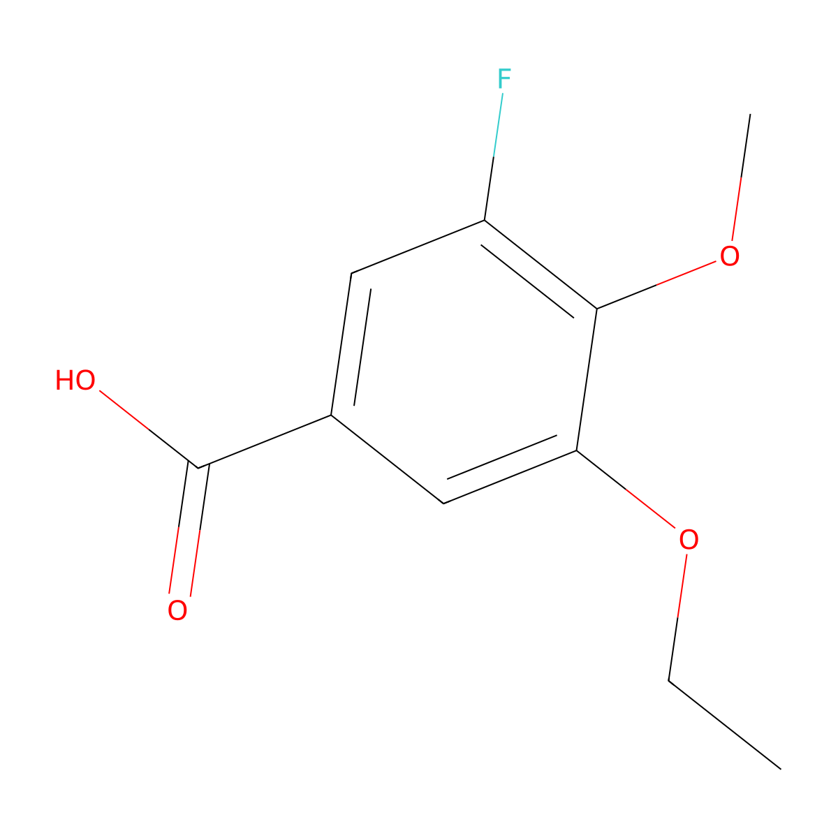 3-Ethoxy-5-fluoro-4-methoxybenzoic acid molecular structure, CAS 2167926-65-8