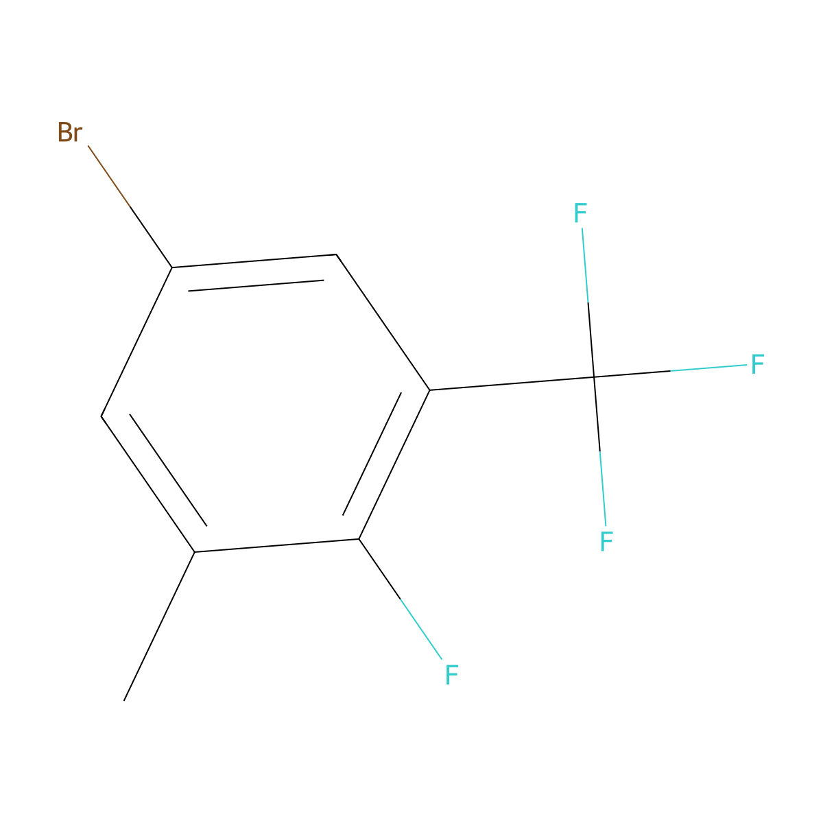 5-Bromo-2-fluoro-1-methyl-3-(trifluoromethyl)benzene molecular structure, CAS 2167934-38-3