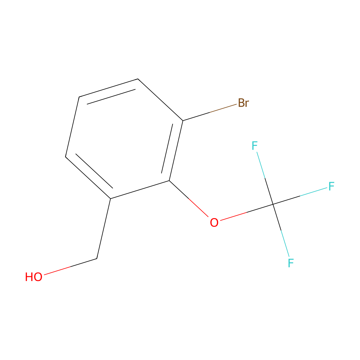 (3-Bromo-2-(trifluoromethoxy)phenyl)methanol molecular structure, CAS 2167935-60-4