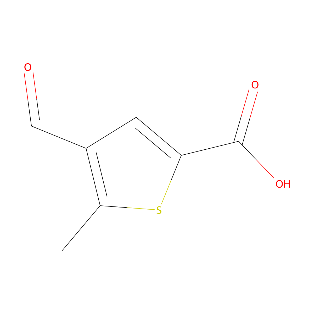 4-Formyl-5-methylthiophene-2-carboxylic acid molecular structure, CAS 2167944-82-1