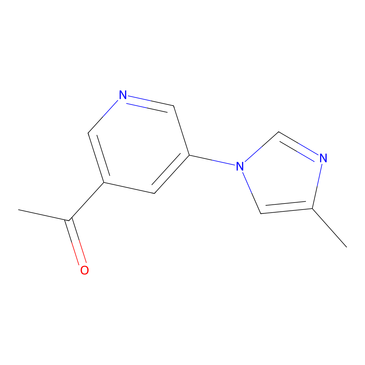 1-[5-(4-methyl-1H-imidazol-1-yl)pyridin-3-yl]ethan-1-one molecular structure, CAS 2167945-35-7
