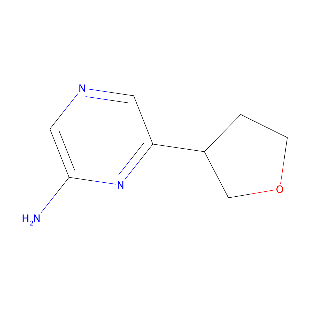 6-(Tetrahydrofuran-3-yl)pyrazin-2-amine molecular structure, CAS 2167947-36-4