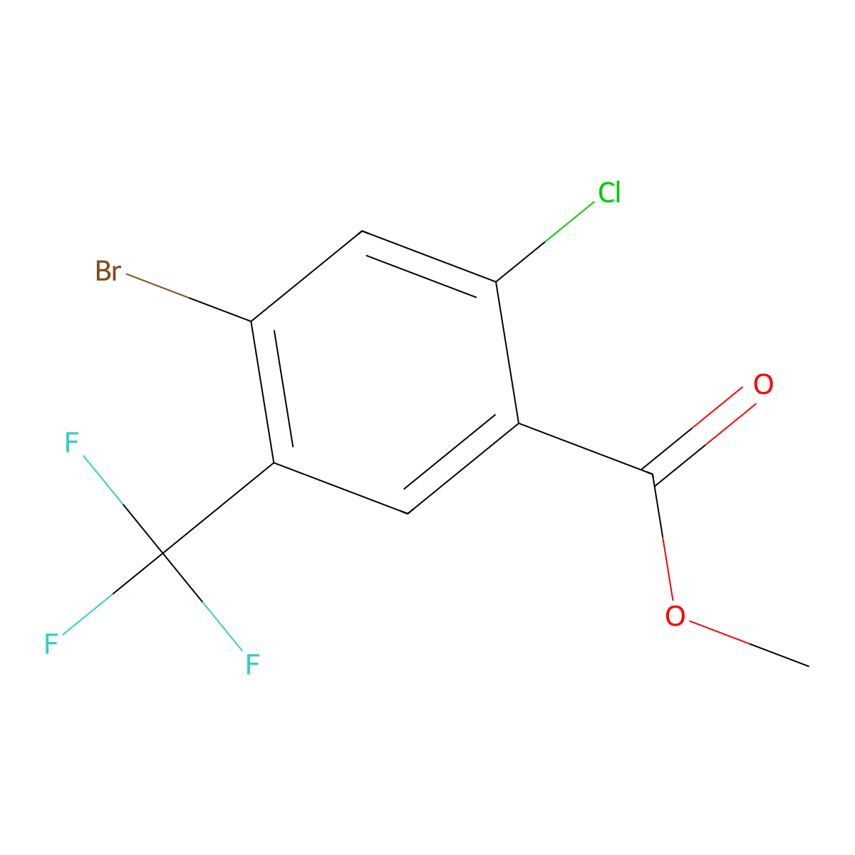 Methyl 4-bromo-2-chloro-5-(trifluoromethyl)benzoate molecular structure, CAS 2167951-05-3