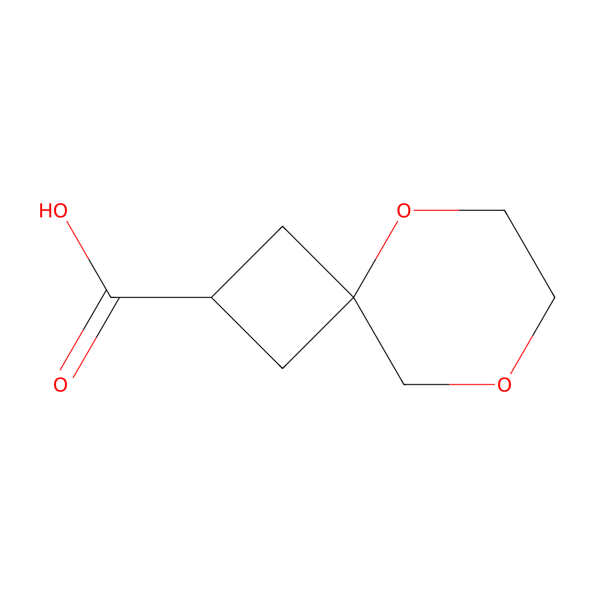 5,8-Dioxaspiro[3.5]nonane-2-carboxylic acid molecular structure, CAS 2167952-49-8