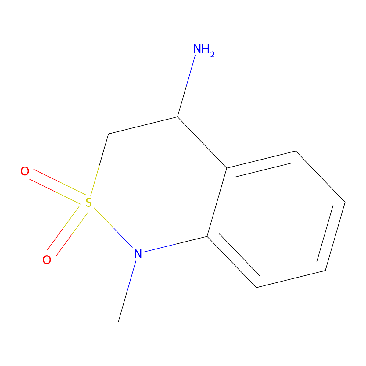 4-amino-1-methyl-3,4-dihydro-1H-2lambda6,1-benzothiazine-2,2-dione molecular structure, CAS 2167953-25-3