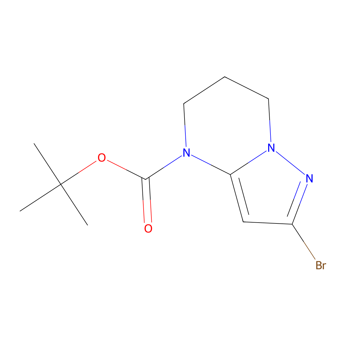 tert-Butyl 2-bromo-6,7-dihydropyrazolo[1,5-a]pyrimidine-4(5H)-carboxylate molecular structure, CAS 2167954-27-8
