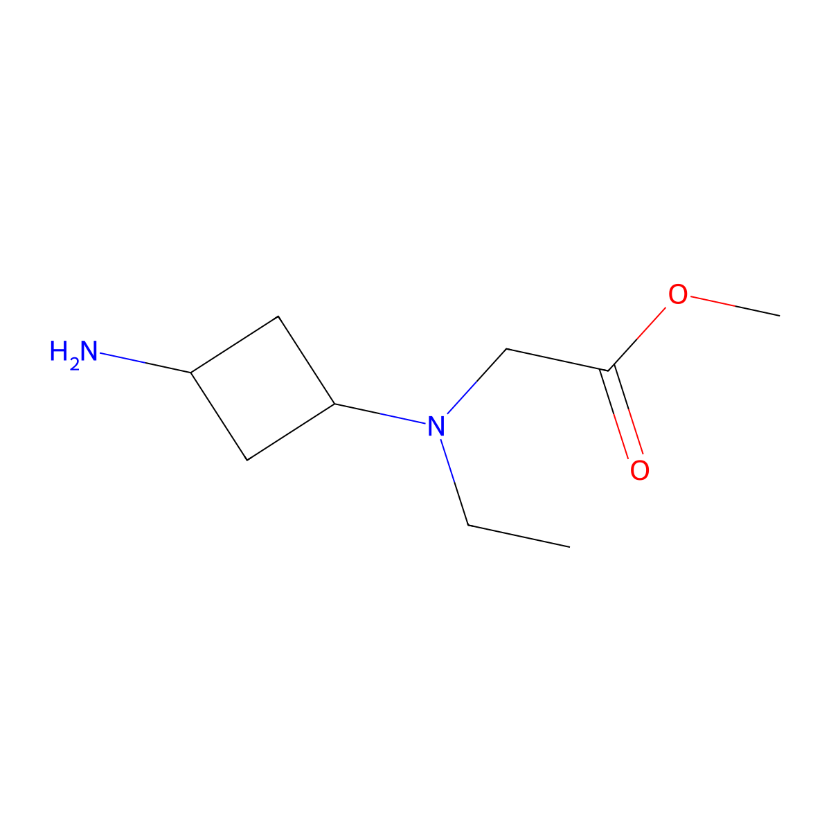 Methyl 2-[(3-aminocyclobutyl)(ethyl)amino]acetate molecular structure, CAS 2167960-84-9